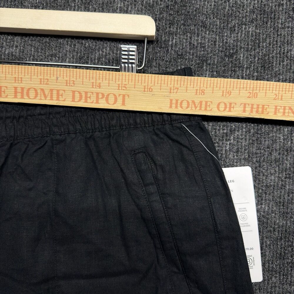 Athleta Black Straight-Leg Drawstring Pants with Front Slit - Picture 13 of 16